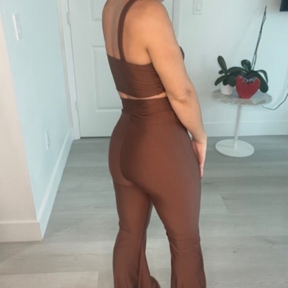 Dexire Brown 2 Piece Pants and Crop Top Set - Picture 4 of 10